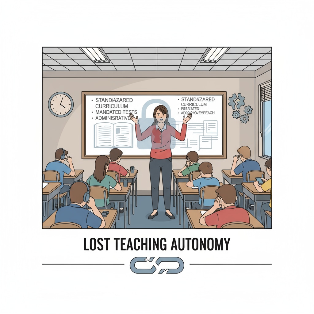 Classroom showing the negative impact of lost teaching autonomy