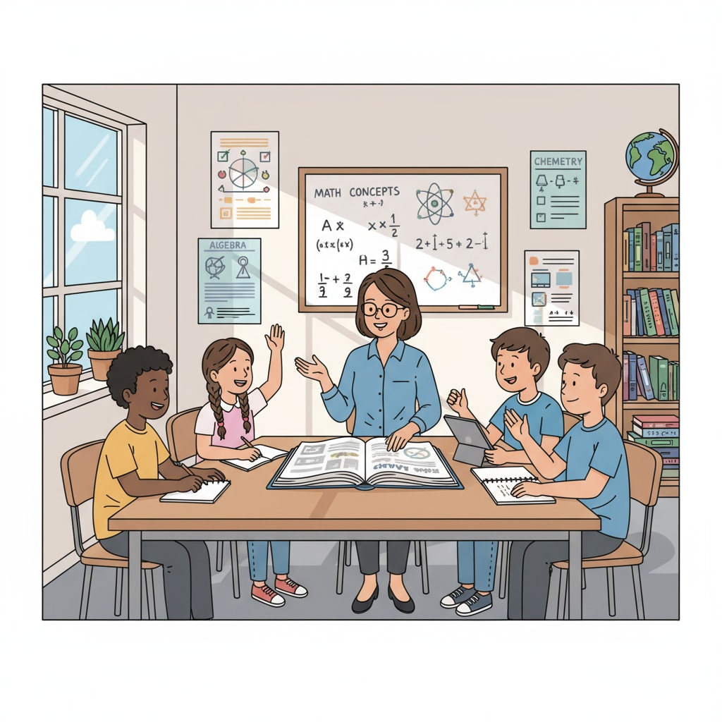 A group of students and a tutor interacting in an offline tutoring classroom Students and tutor in an offline K-12 tutoring session showing trust in the learning environment