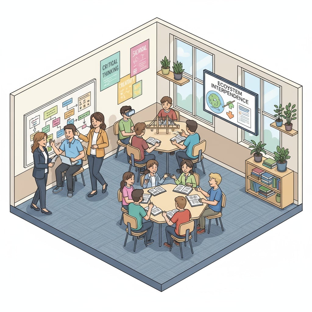 Classroom scene depicting the impact of National Education Policy (NEP) on K12 learning