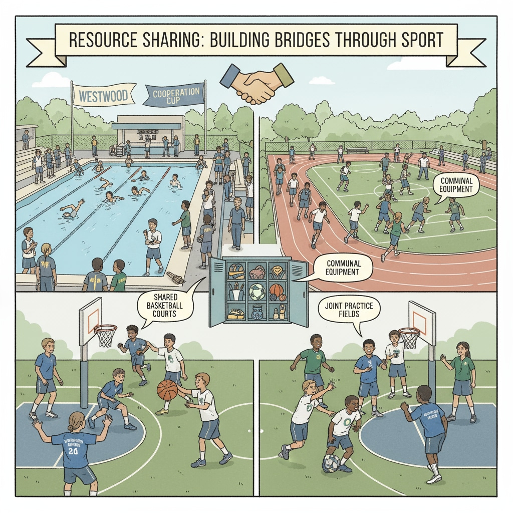 Students from different schools sharing sports facilities related to school choice, sports facilities, and enrollment competition