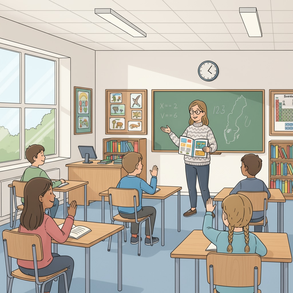 A classroom in Sweden practicing traditional teaching methods in the context of educational technology, digital teaching, and traditional teaching methods