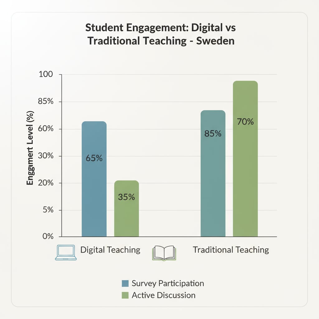 Comparison of student engagement in digital and traditional teaching in Sweden related to educational technology, digital teaching, and traditional teaching methods