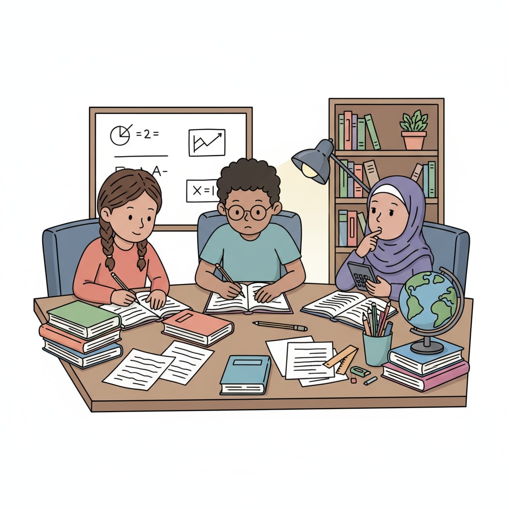 Students concentrating on homework, reflecting educational perspectives on homework for students.
