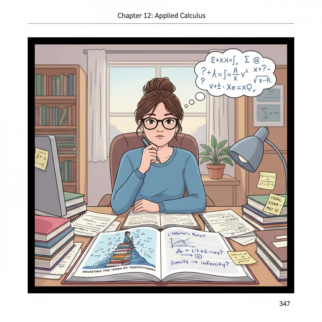 A student studying college math with written questions, relevant to college mathematics, frequent questioning, and teacher reactions.