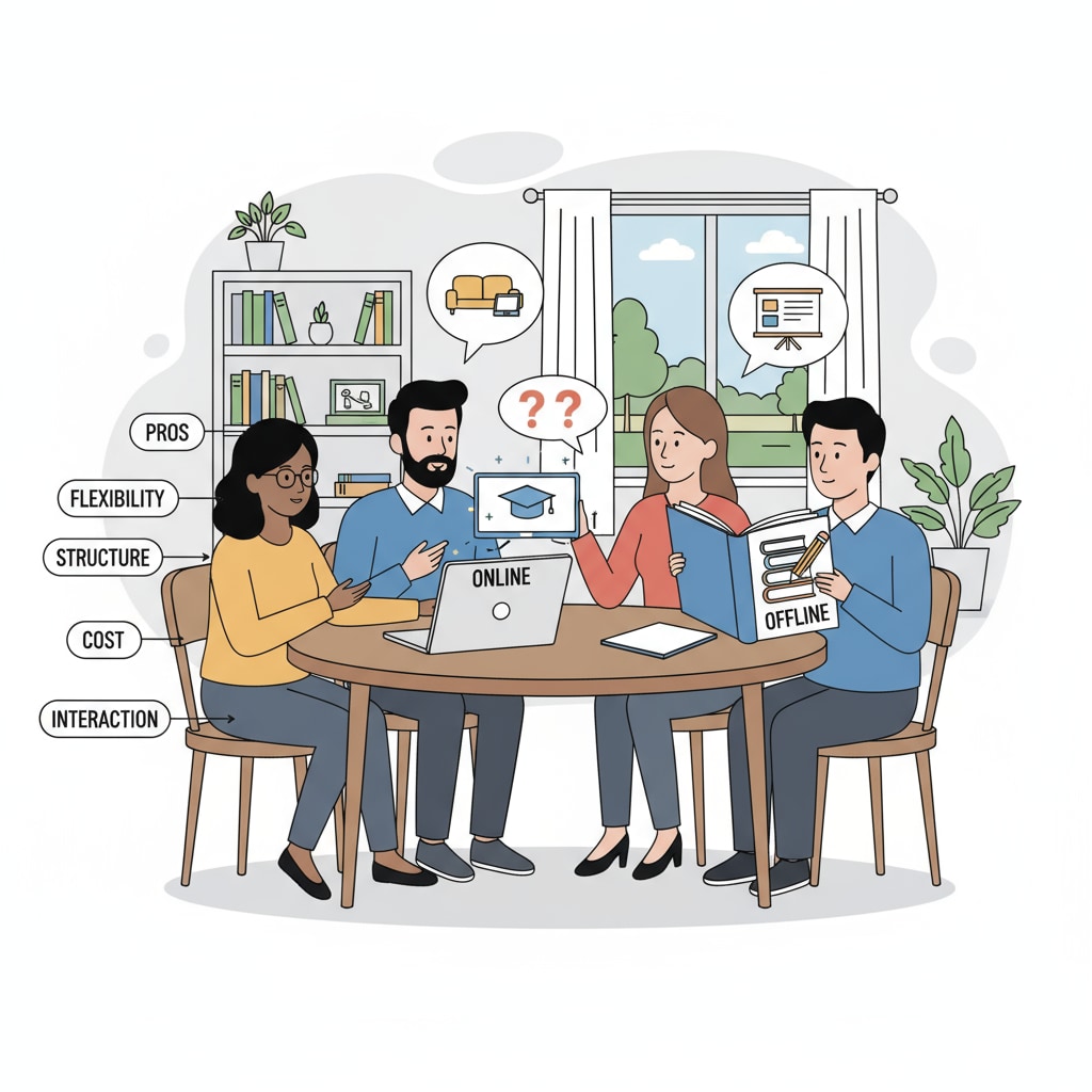 Parents discussing online and offline tutoring options