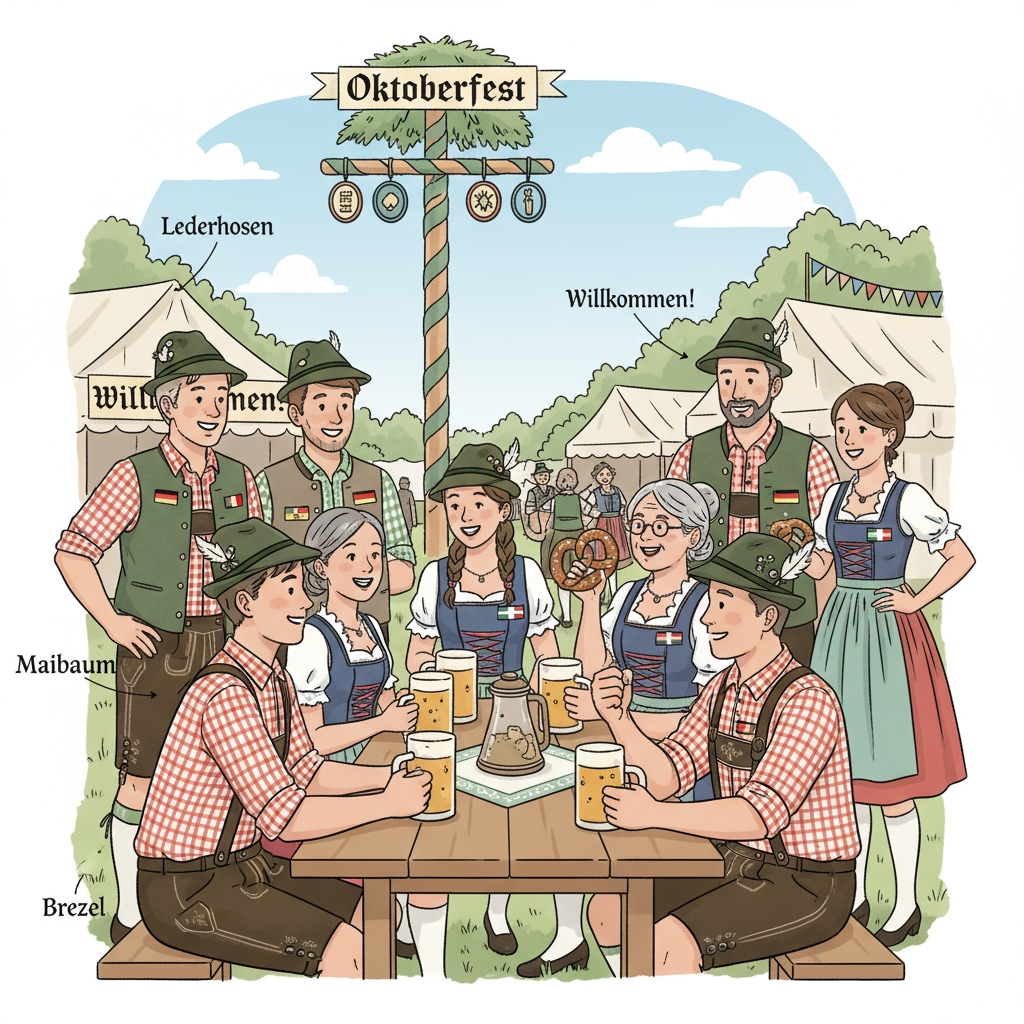 European students adapting to German culture by participating in a traditional event