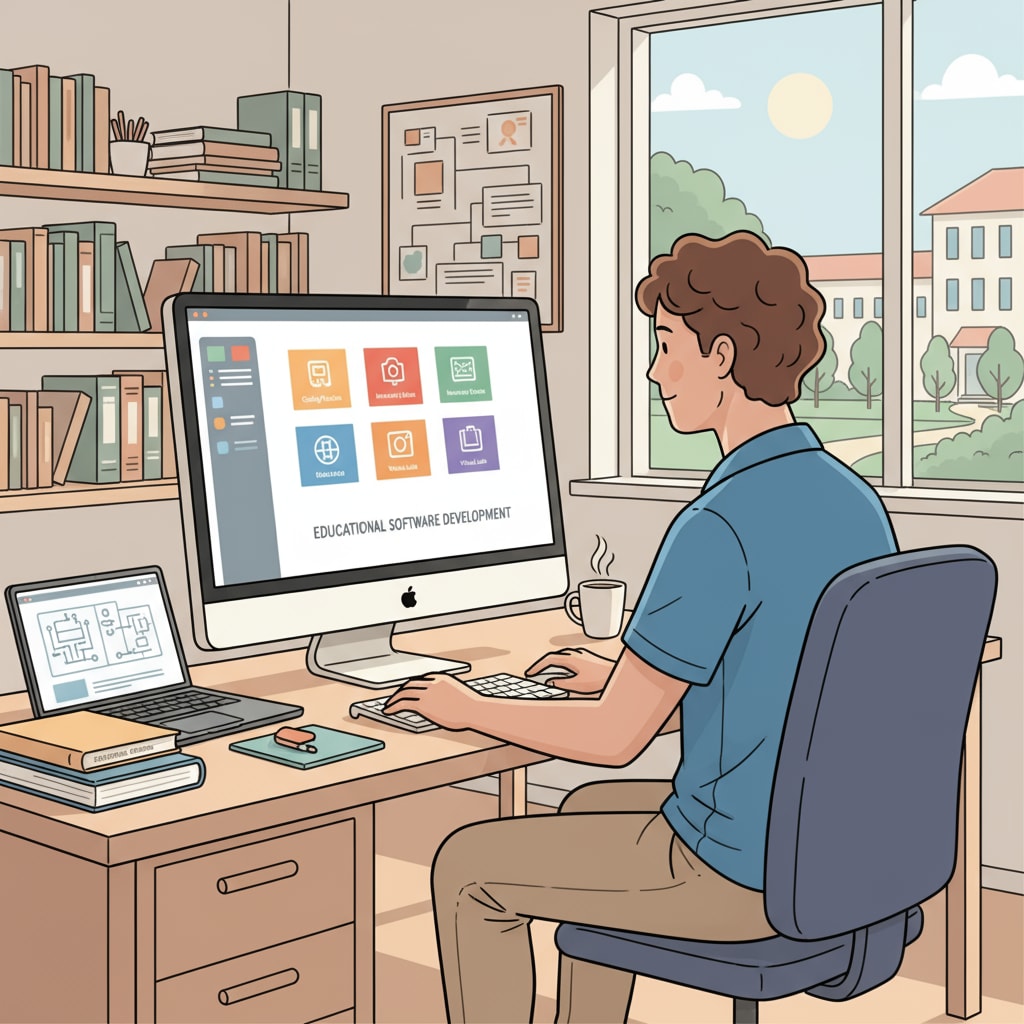 An individual engaged in developing educational software, representing a non-teaching education career path