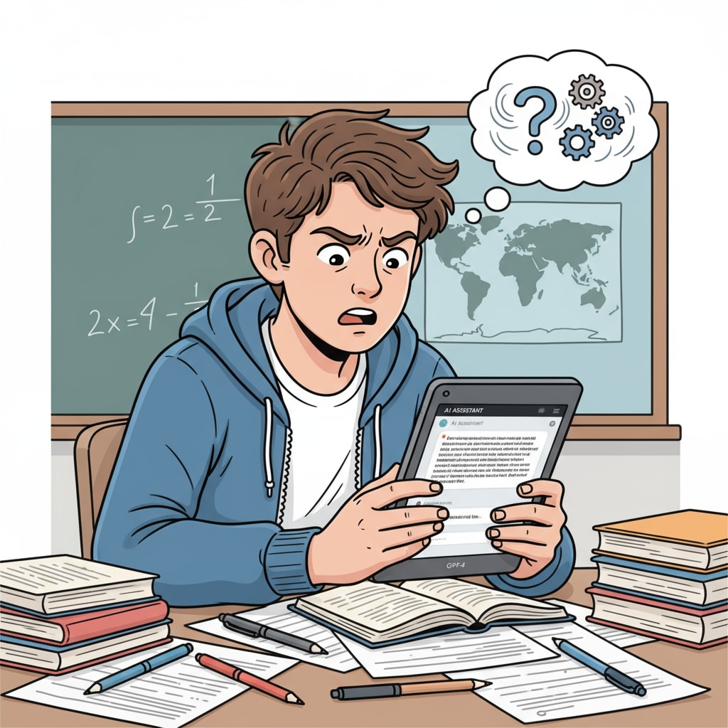 A student facing difficulties while using ChatGPT as a learning tool, highlighting its educational limitations.
