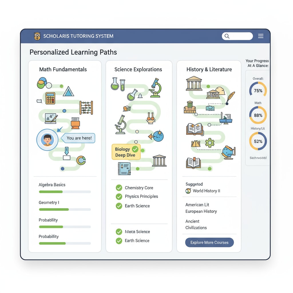 Intelligent tutoring system interface for personalized learning in education with AI learning tools
