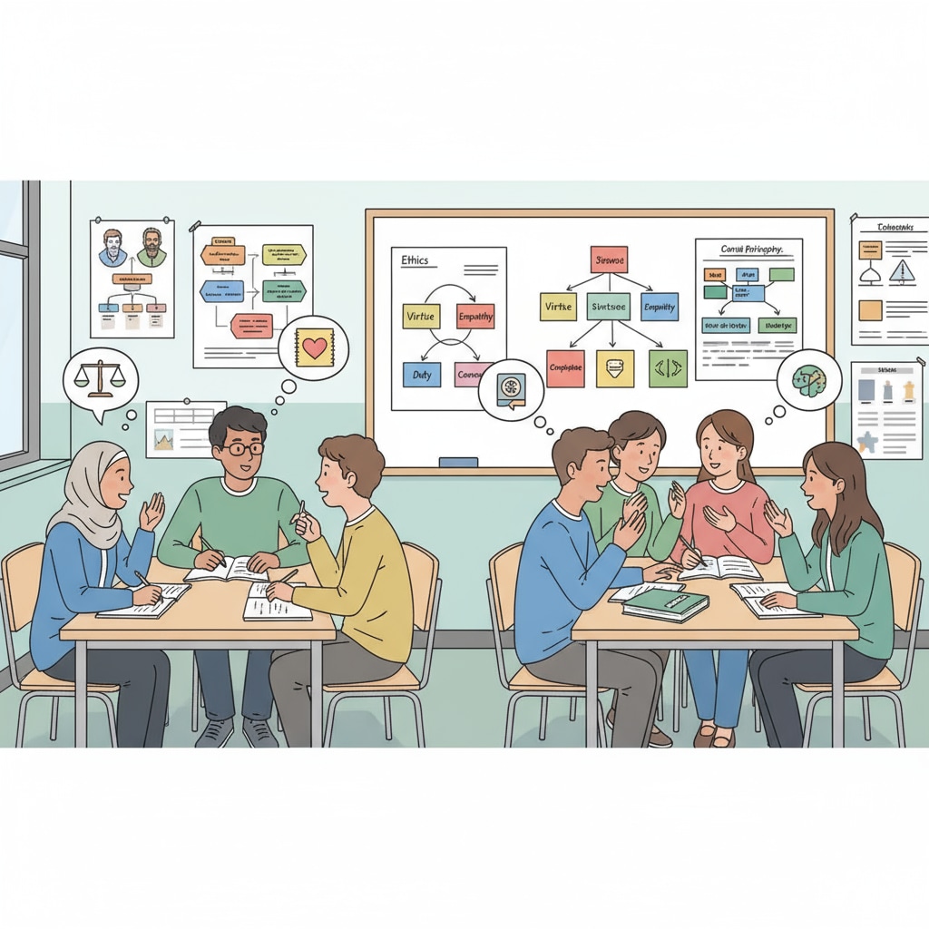 Group discussion of moral principles in K12 education