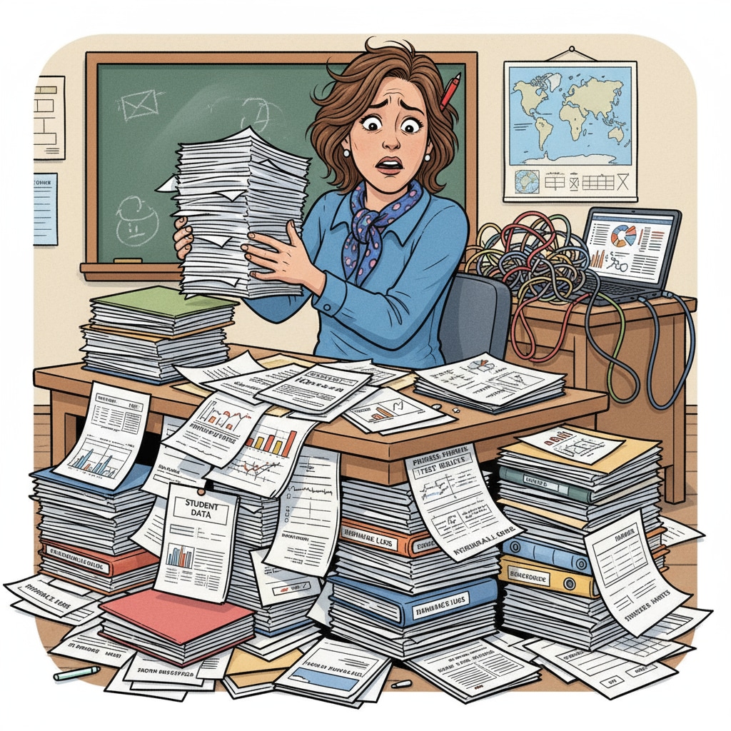 A K12 teacher facing the burden of data recording in the classroom