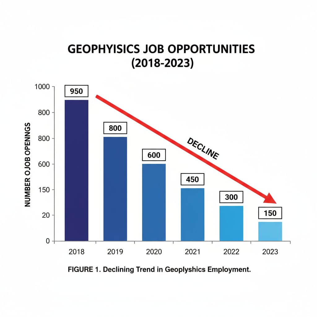 Graph showing employment dilemmas in the geophysics field related to second master's considerations