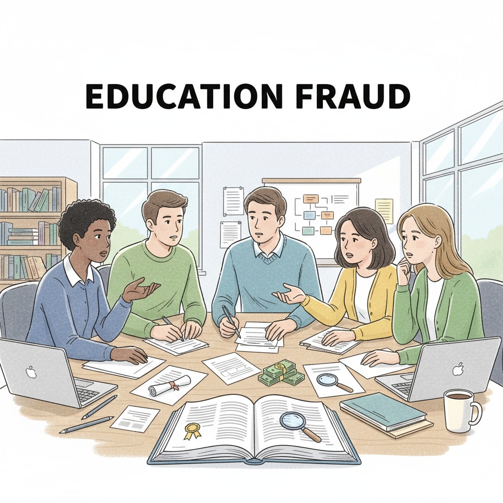 Students discussing education fraud in a classroom related to Schiller International University and GEDU Group