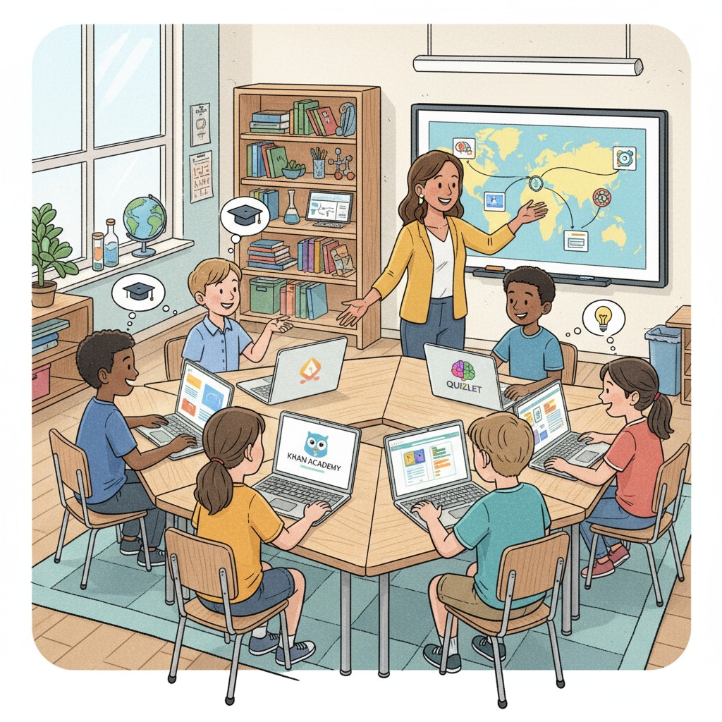 K12 students accessing free learning platforms
