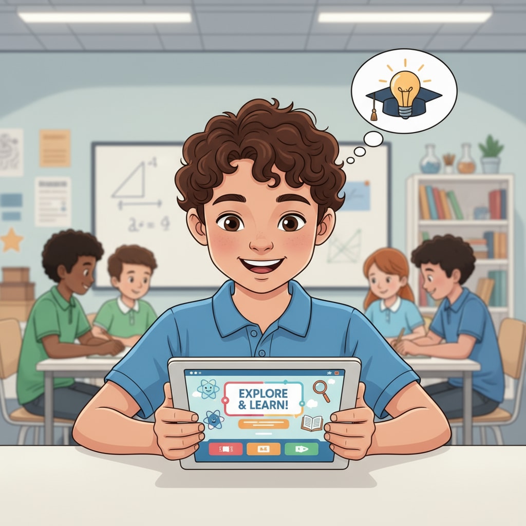 Student engaged with a free learning platform