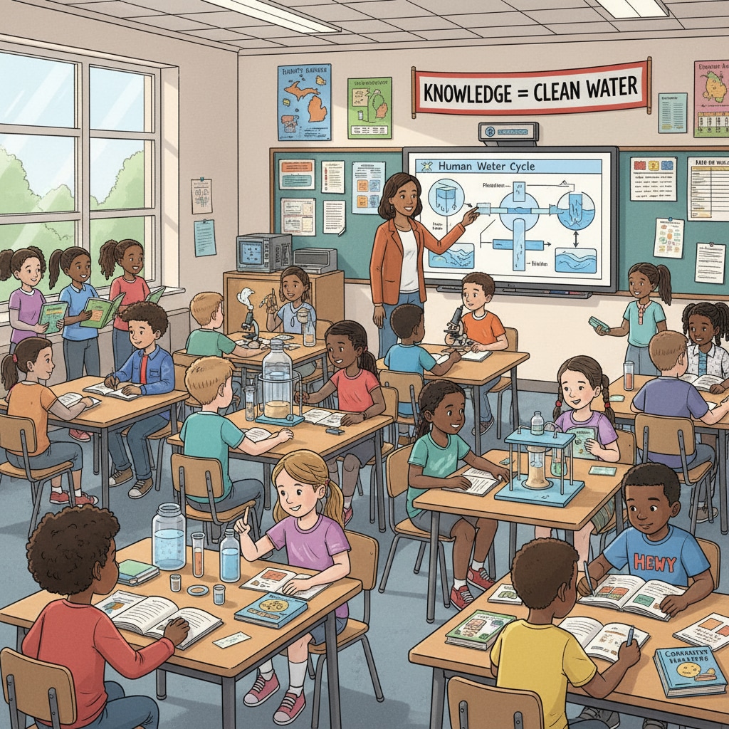 Students in a Flint Michigan classroom experiencing diverse learning related to family education, bias transmission, and ideology