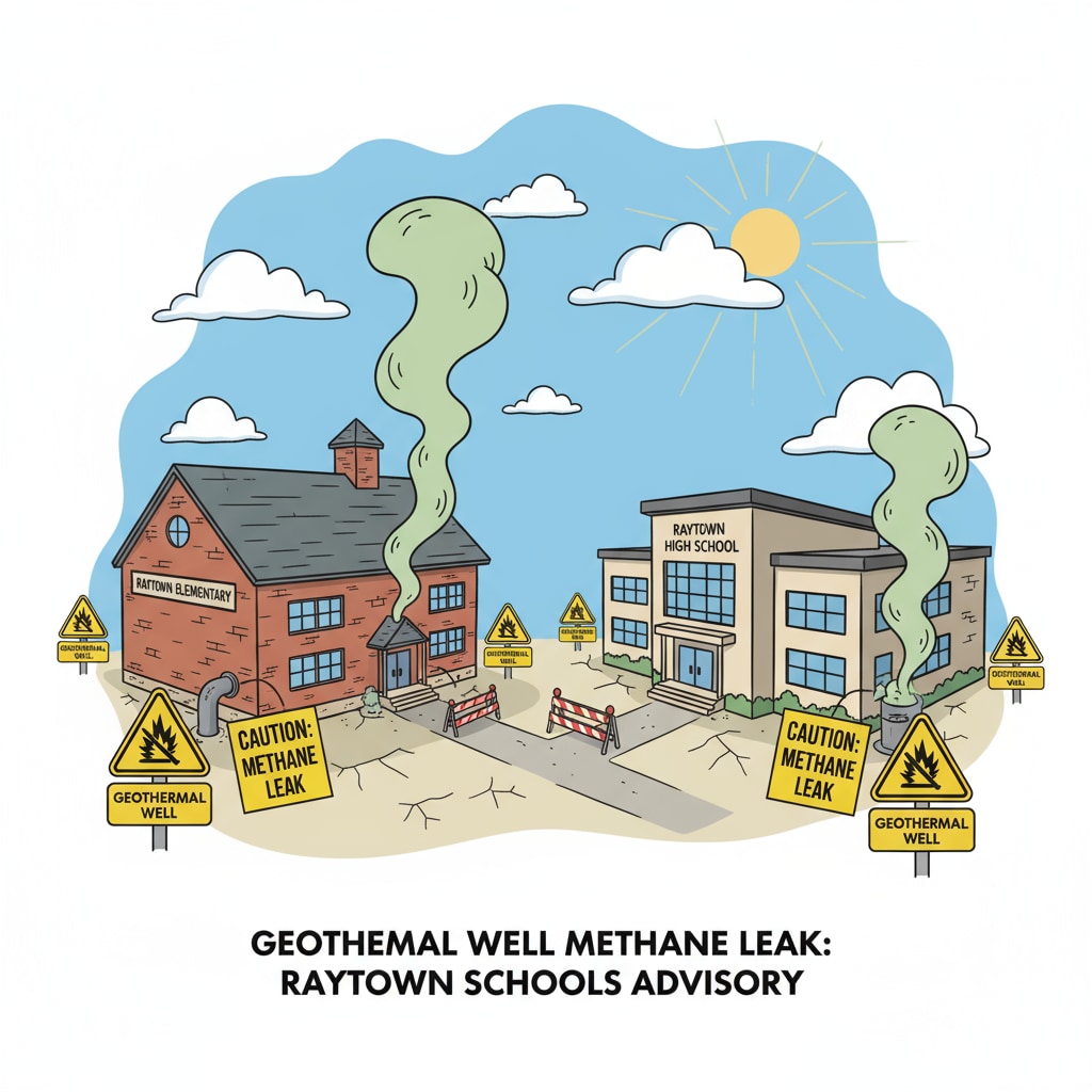 Methane leak from geothermal well at Raytown schools with caution signs