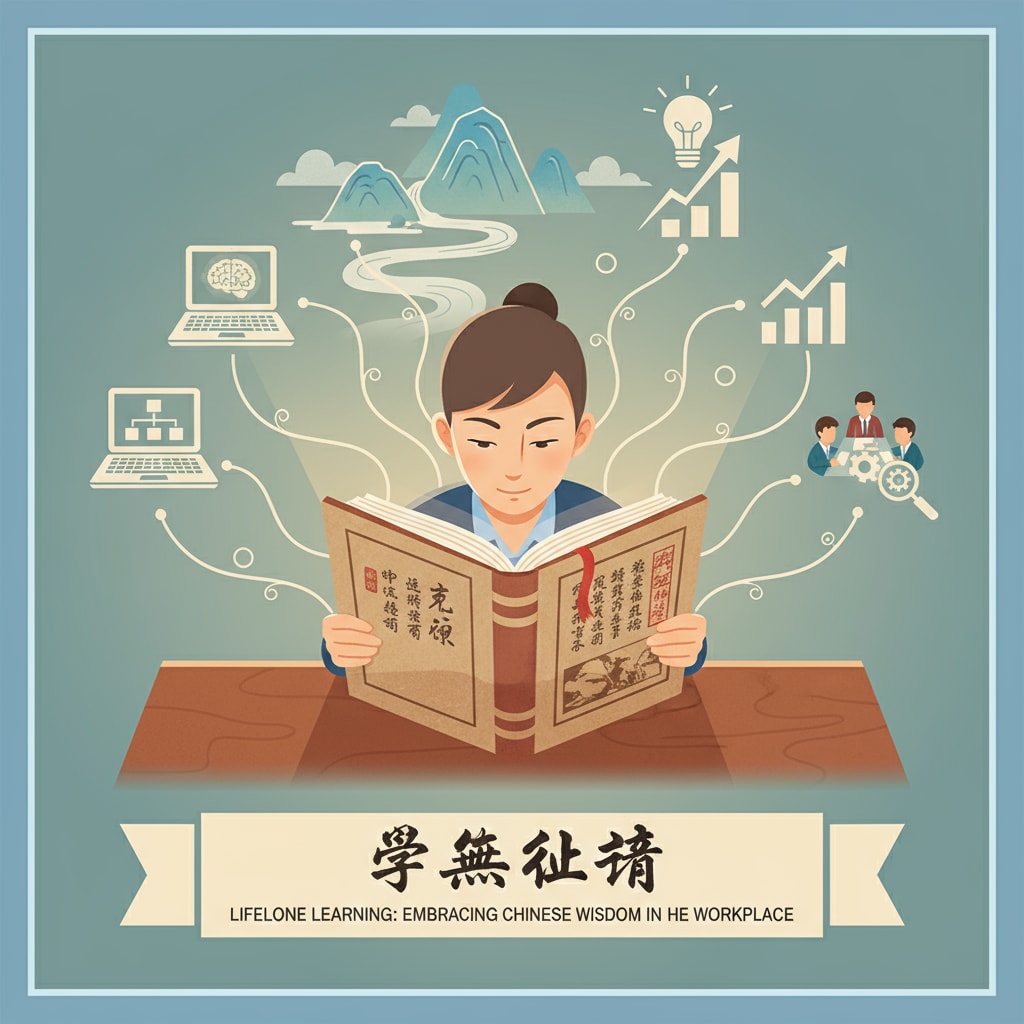 Person reading an ancient Chinese book for insights on lifelong learning and career growth inspired by Chinese philosophy