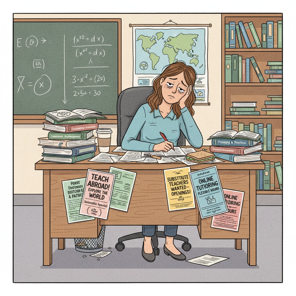 A charter school teacher struggling with the pressure of recruitment and teaching work