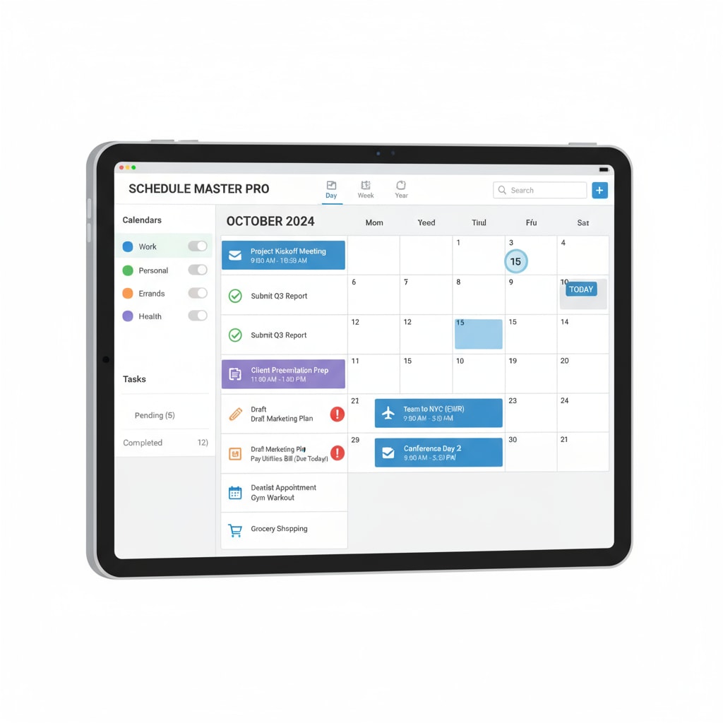 Free calendar app interface for K12 students to boost organizational skills
