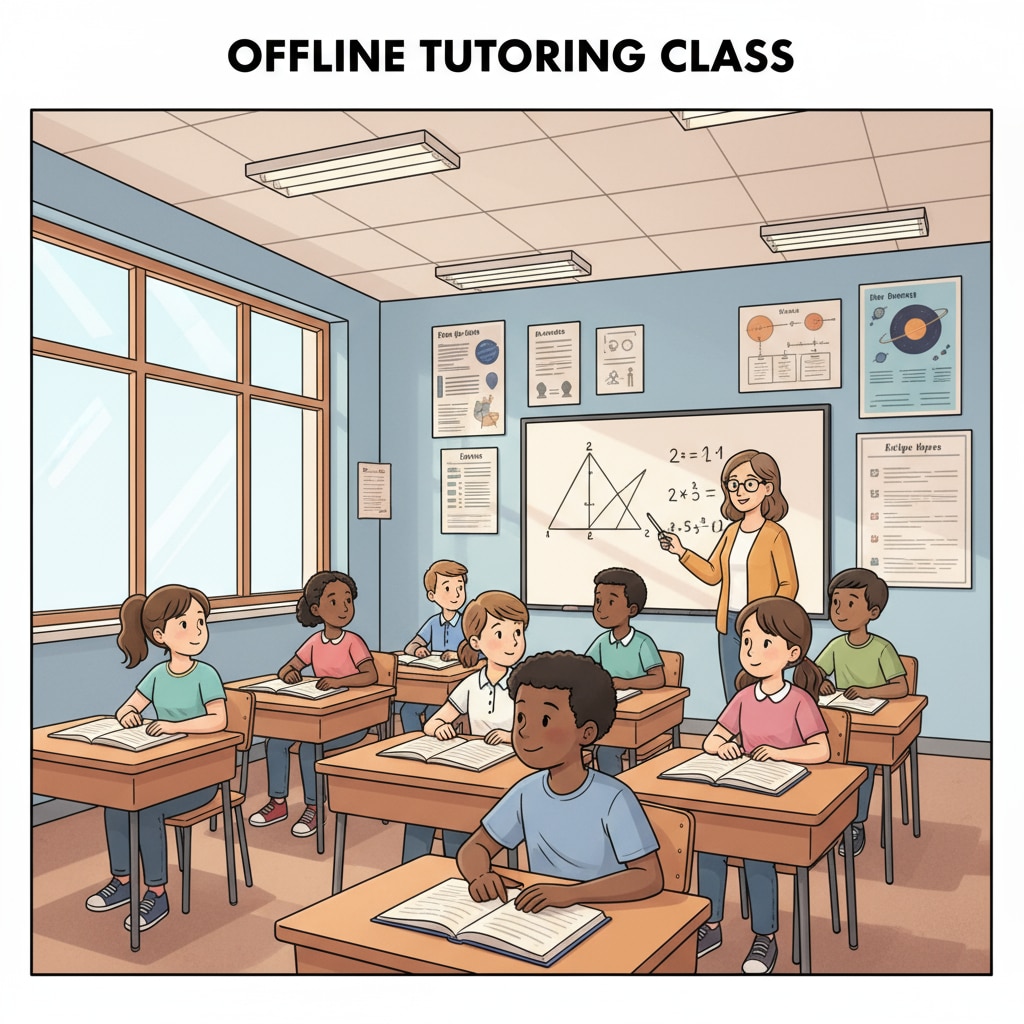 Students in an offline K-12 tutoring class, showing the in-person learning environment that builds parents' trust