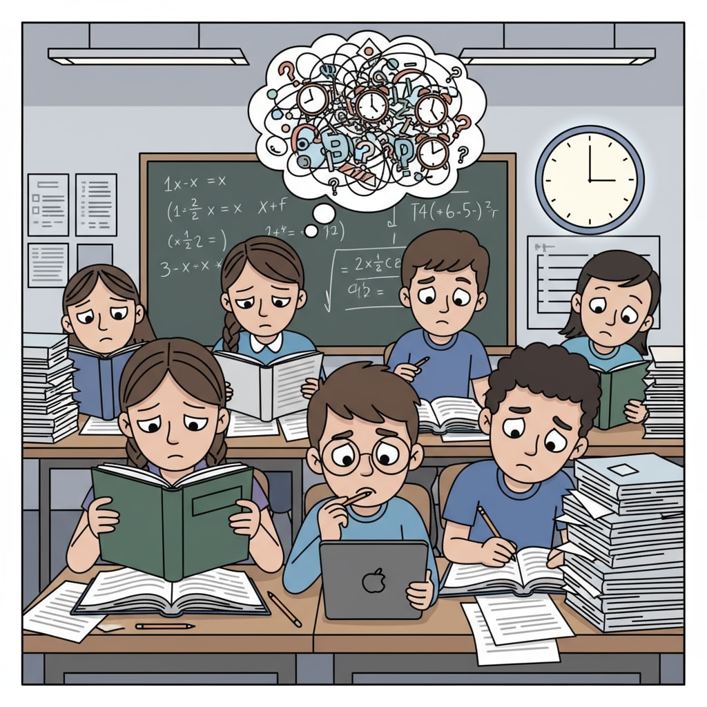 Students under stress in K12 education related to mental health, semester休学, and social pressure