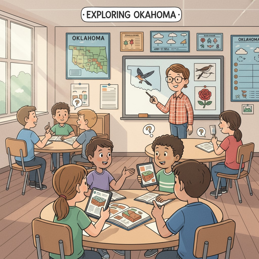 Students in Oklahoma K12 classroom for education evaluation