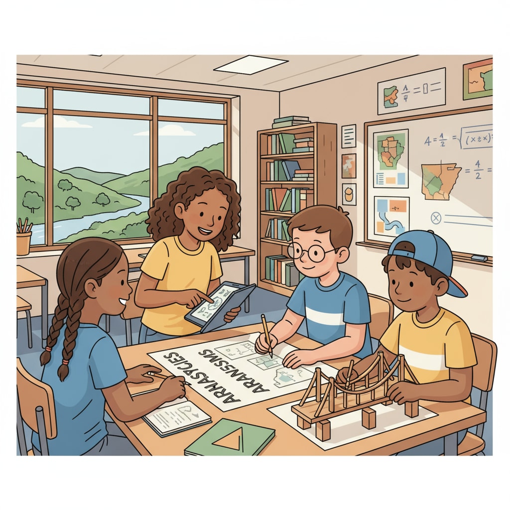 Arkansas K12 students working on project for education evaluation