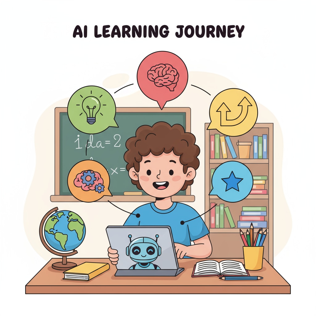 A child using an AI learning system for educational innovation.