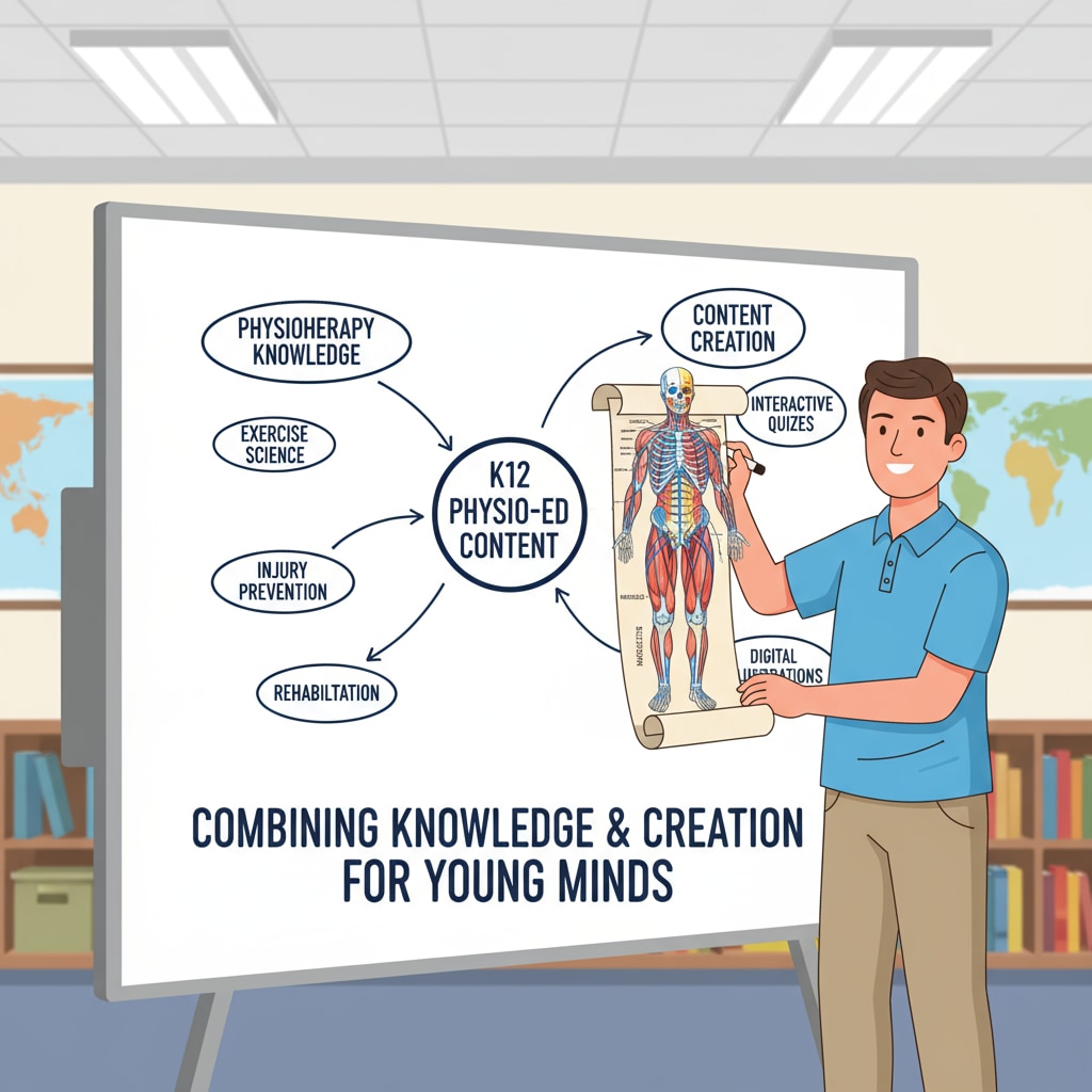 Combining physiotherapy knowledge with K12 content creation