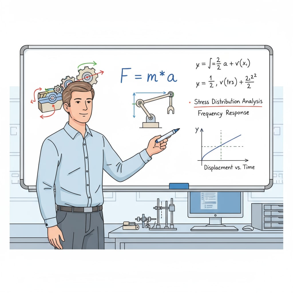 Mechanical engineer explaining math concept for mechanical design