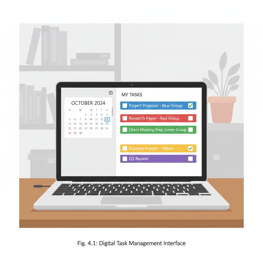 Microsoft To - Do app in use by a K12 student for calendar and task organization