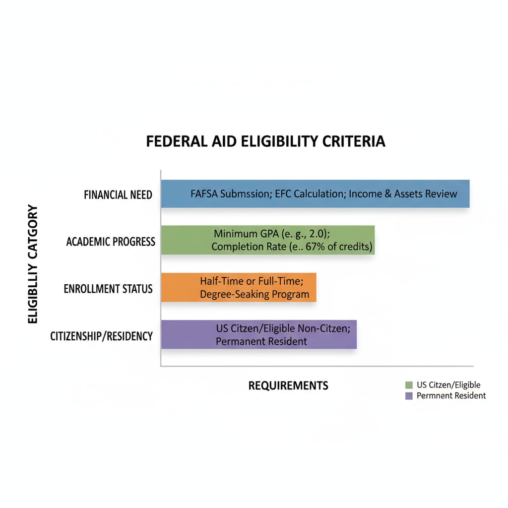 Graph depicting federal aid eligibility criteria for students with asylum pending status, college financial aid, and scholarships