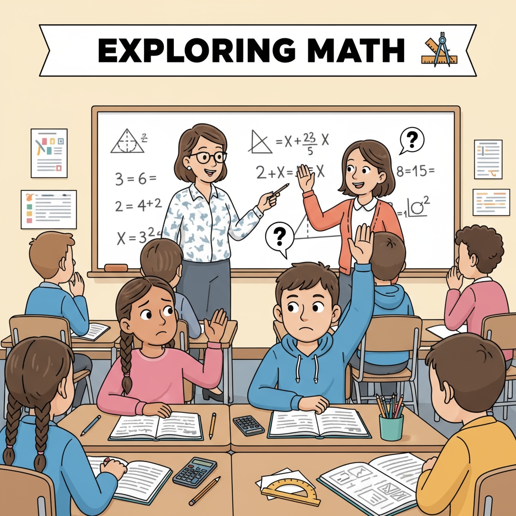 K12 students showing hesitation in asking questions during a math class, related to math class, asking questions, and teachers' reactions