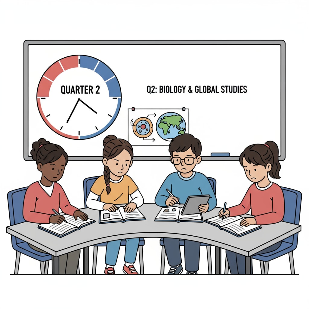 K12 students studying with focus in a quarter system class