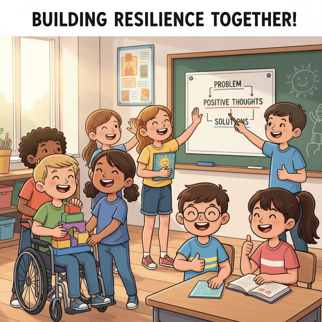 K12 students demonstrating positive interaction and psychological resilience