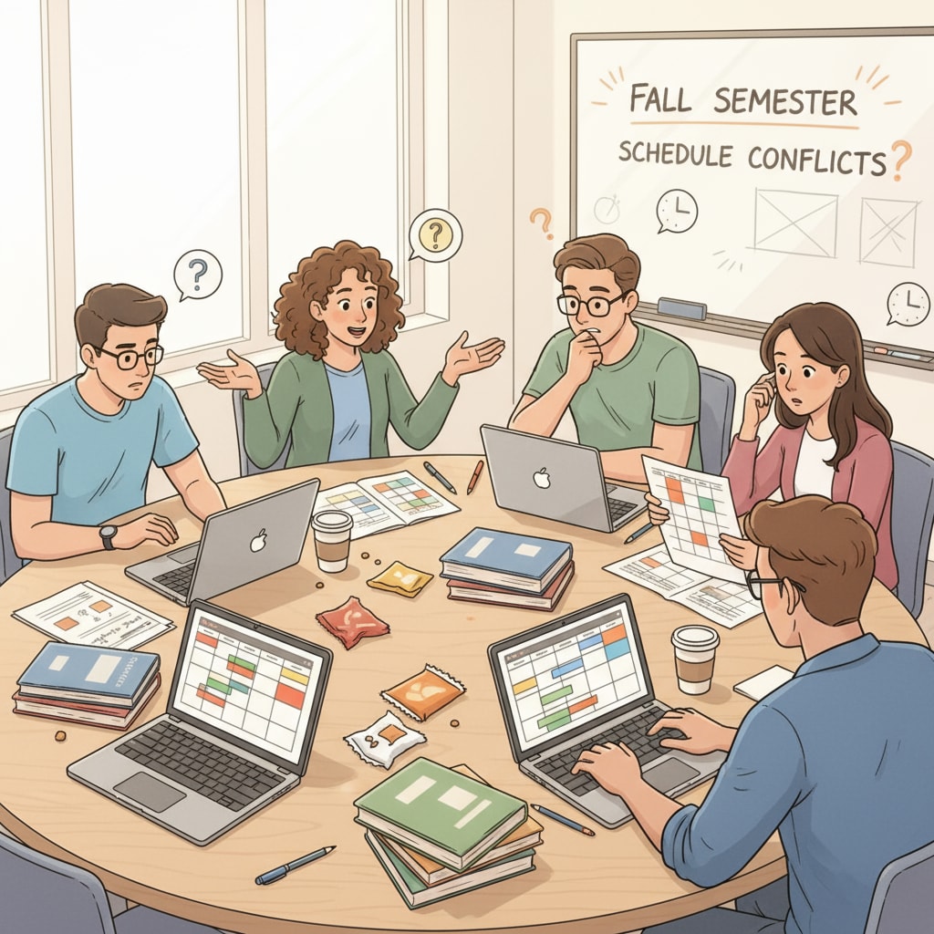Students choosing between university morning and afternoon class schedules