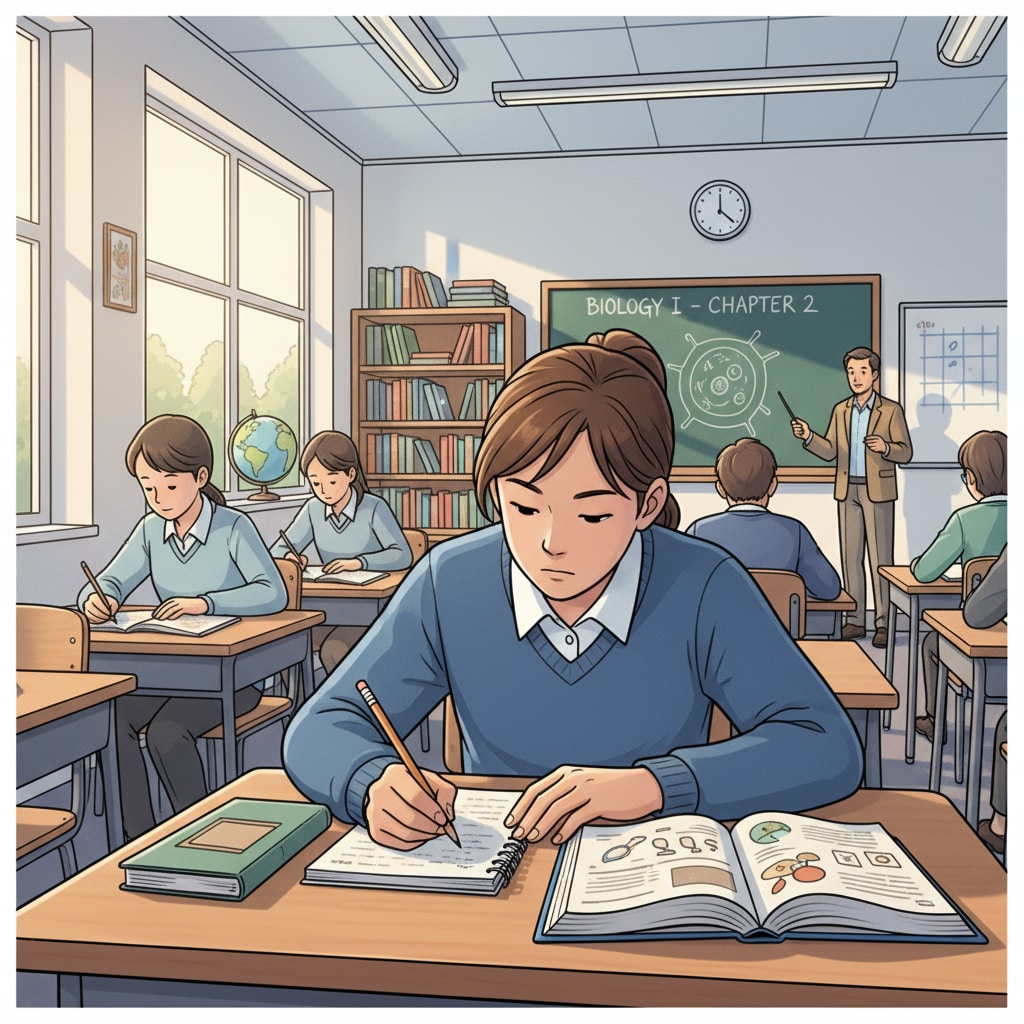 A student attending a university morning class
