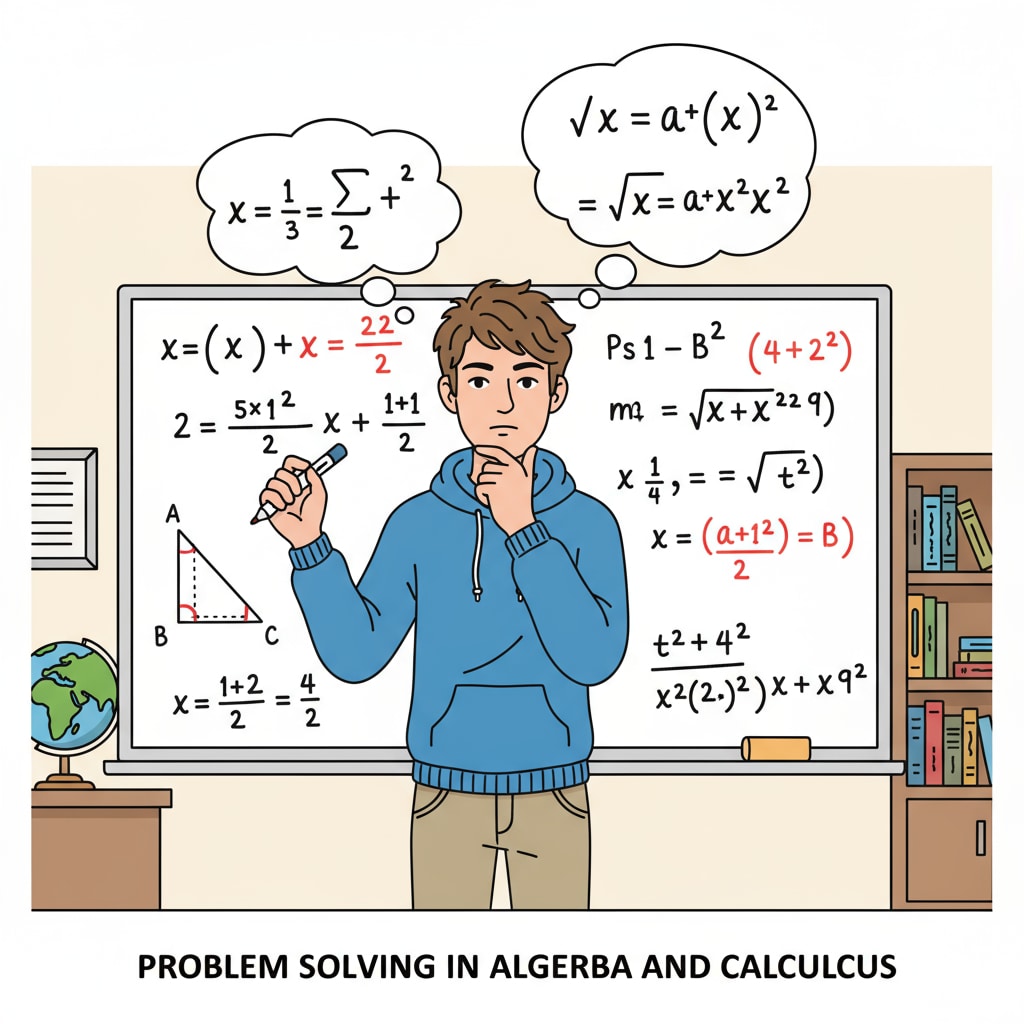 Student solving math equations relevant to college majors in math, physics, and software engineering.