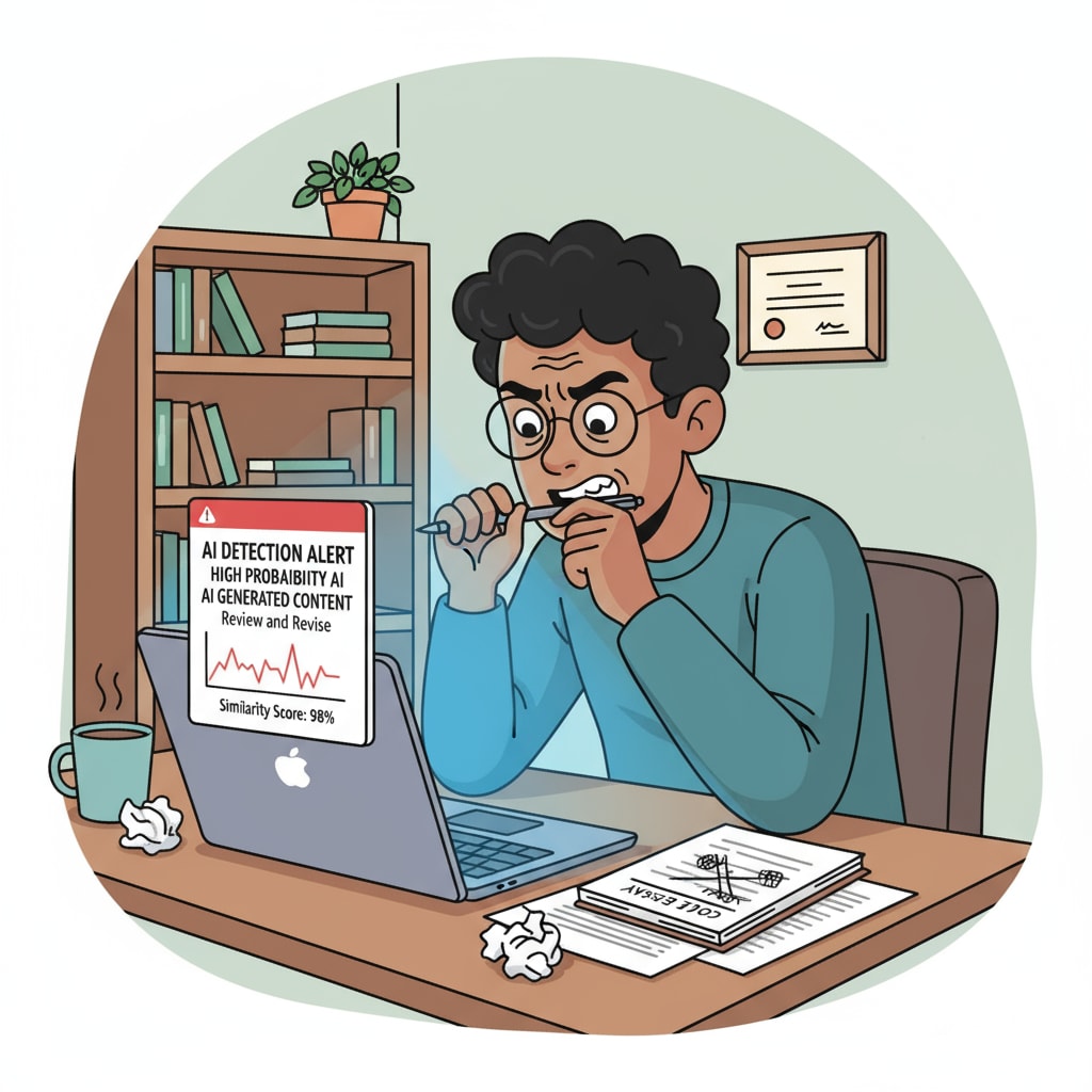 A student facing the problem of false AI detection in a college application personal statement