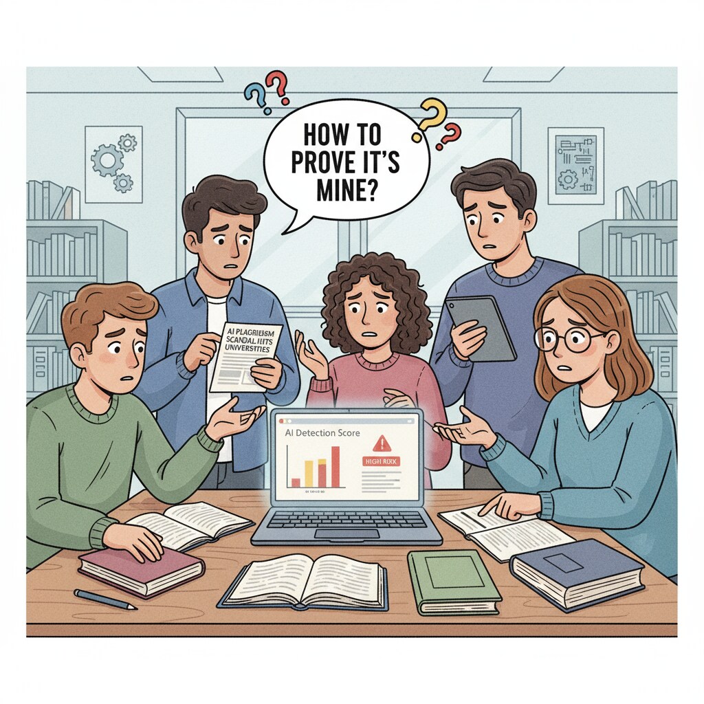 Students discussing the issue of AI detection in college applications