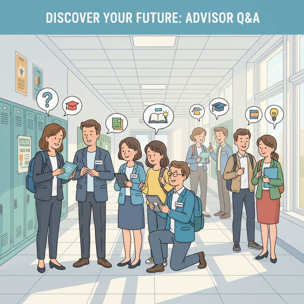 School advisors interacting with students in the education system to provide support.