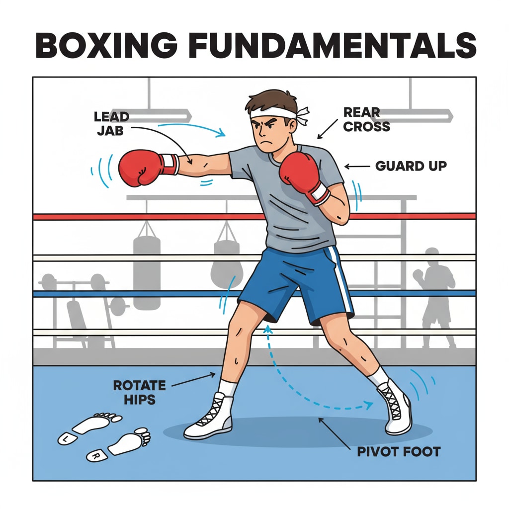 High school student practicing boxing techniques as an extracurricular for college application