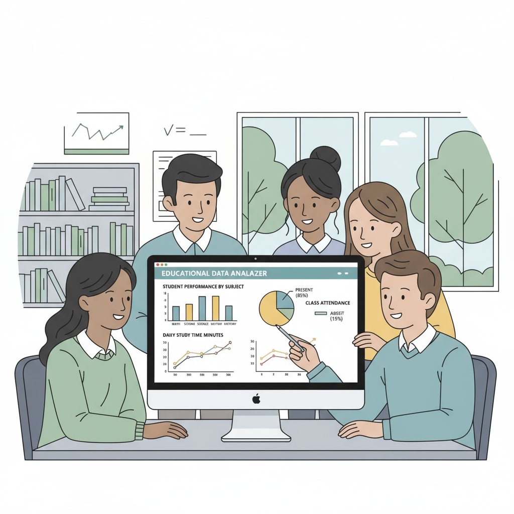 Students exploring data analysis on a computer screen for K12 education free resources