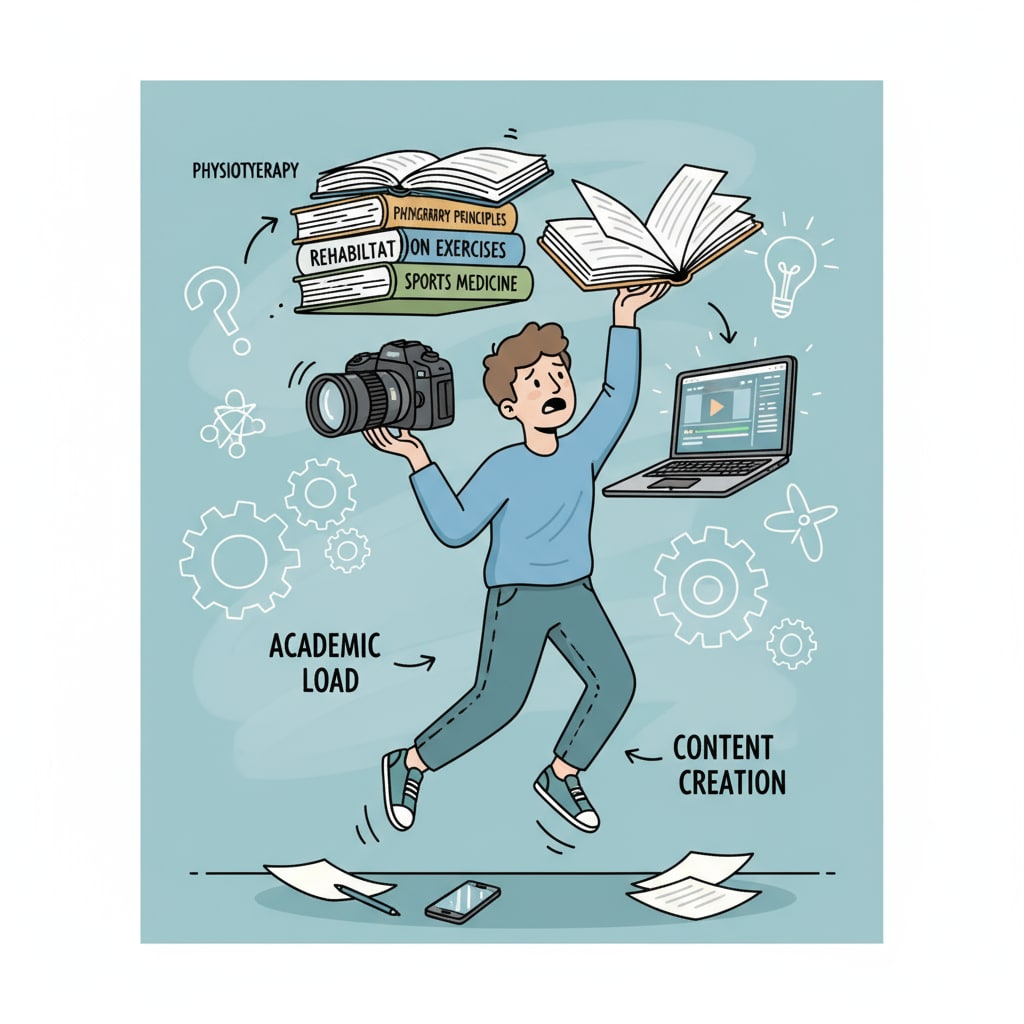 Struggles in transitioning from physiotherapy to content creation