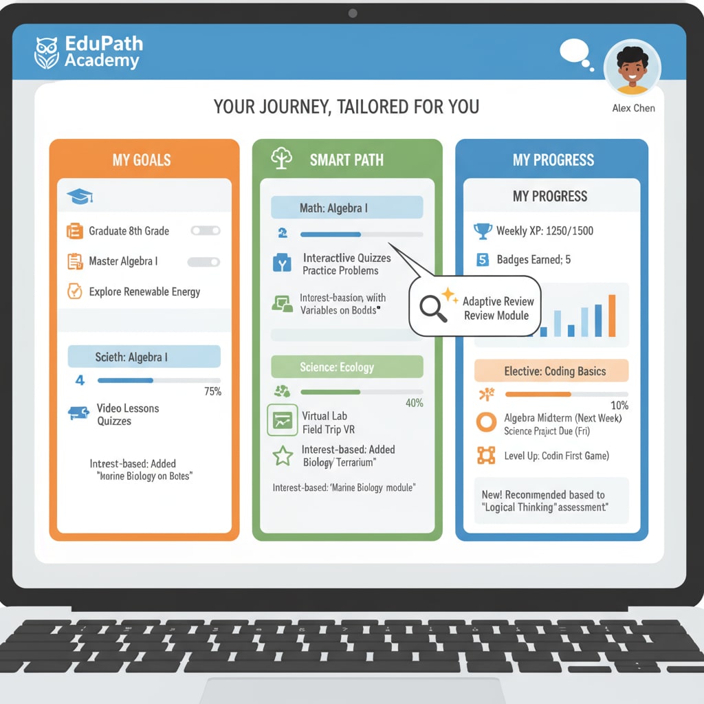 Personalized learning plan on a free K12 learning platform