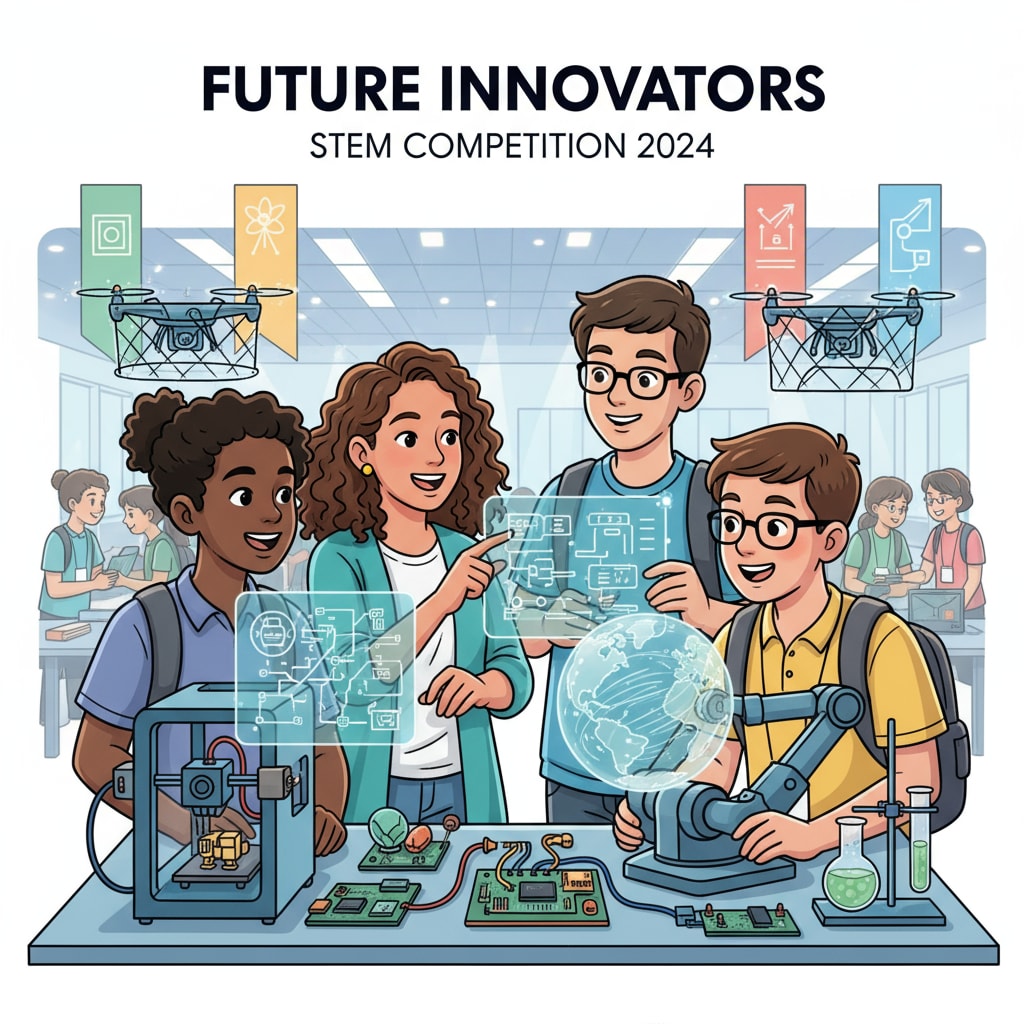 High school students participating in a STEM competition for college applications and volunteering