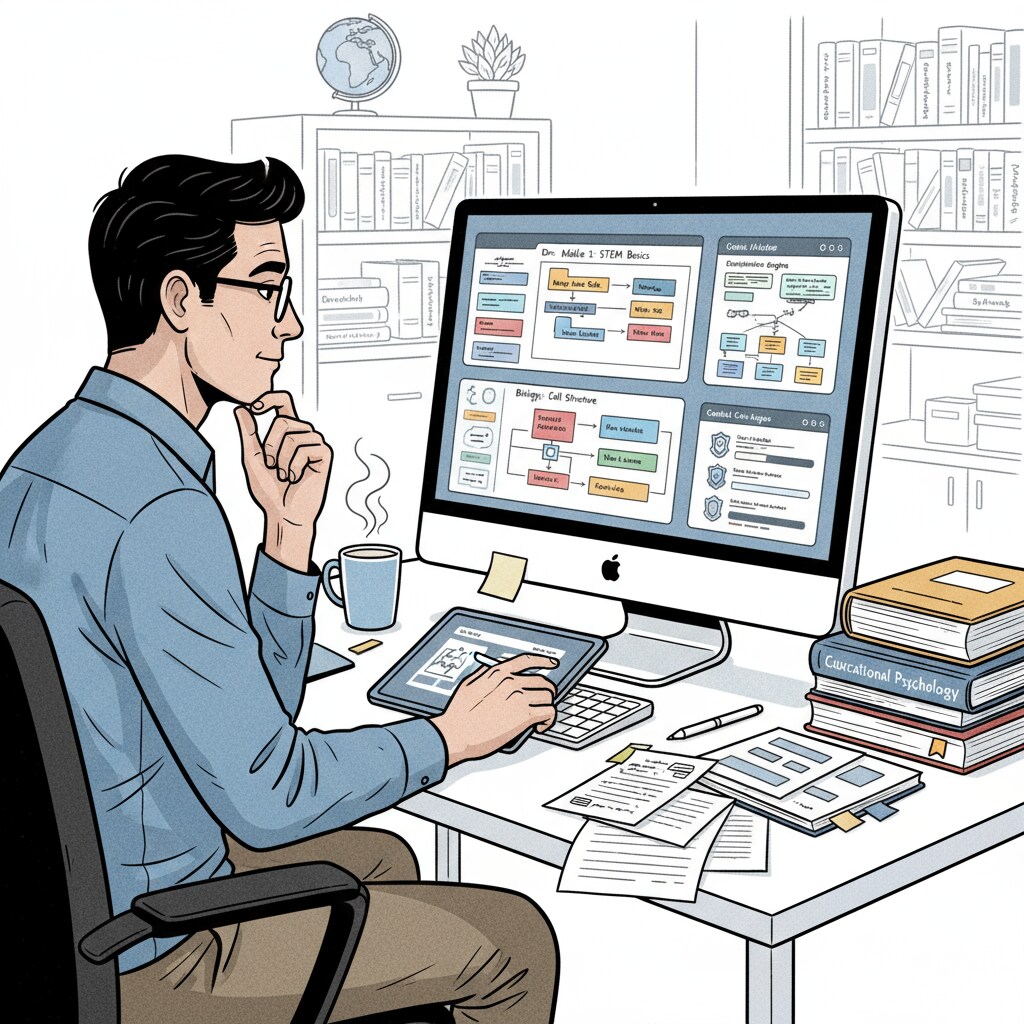 A person using educational technology tools for career transition related to nursing and master's degree