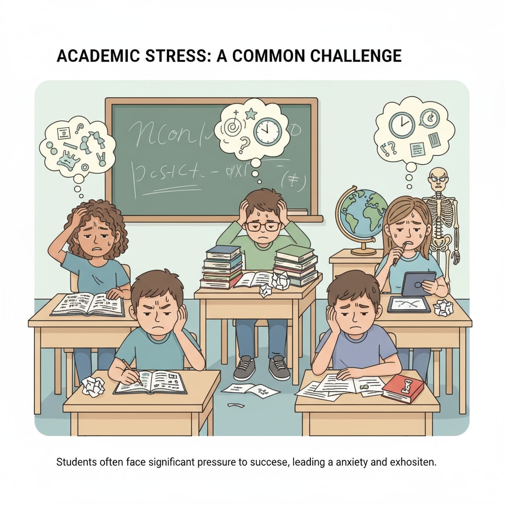 Teenagers experiencing learning difficulties, self-doubt, and anxiety while studying.