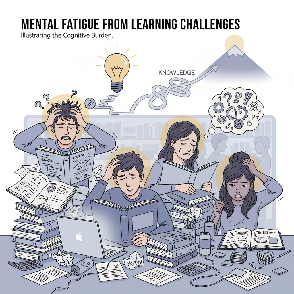 Students experiencing mental exhaustion due to learning difficulties
